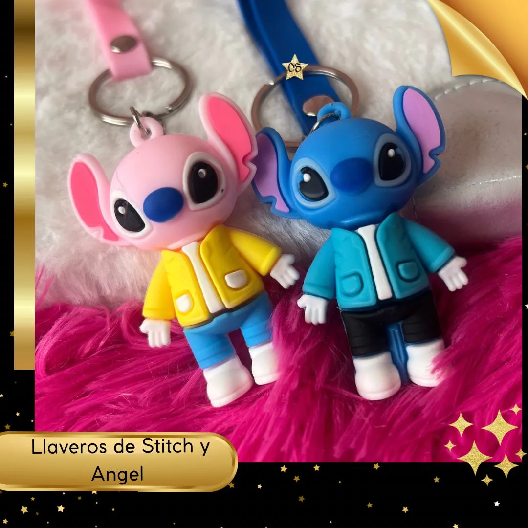Stitch and Angel Key Chain 